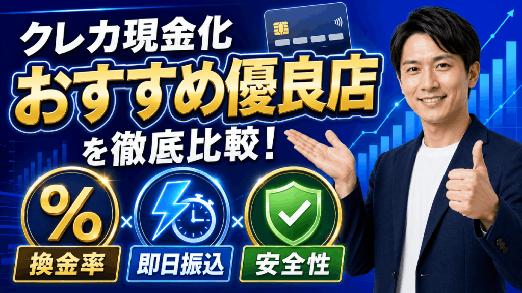 クレジットカード現金化できるおすすめ優良店！換金率・即日振込スピード・安全性で徹底比較